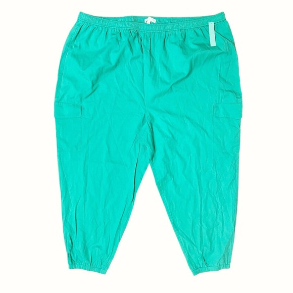 Abound NWT Womens Cargo Joggers Pants Green Marine Sz 4X Elastic Waist Pockets - Picture 3 of 7